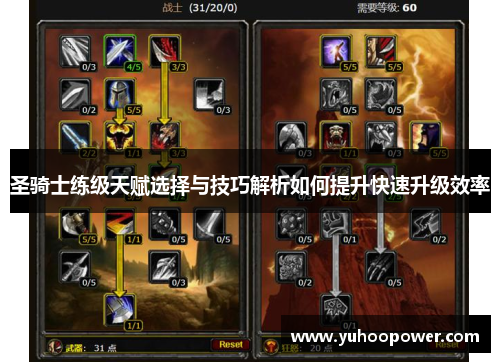 圣骑士练级天赋选择与技巧解析如何提升快速升级效率 圣骑士练级天赋选择与技巧解析如何提升快速升级效率